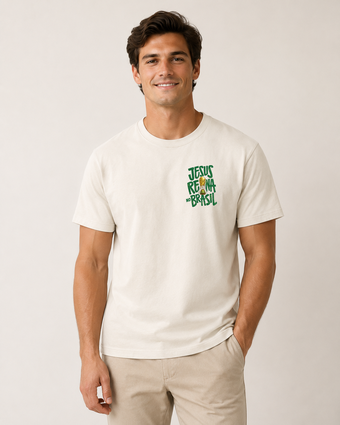Camiseta Jesus Reina no Brasil KÉDEM Wear
